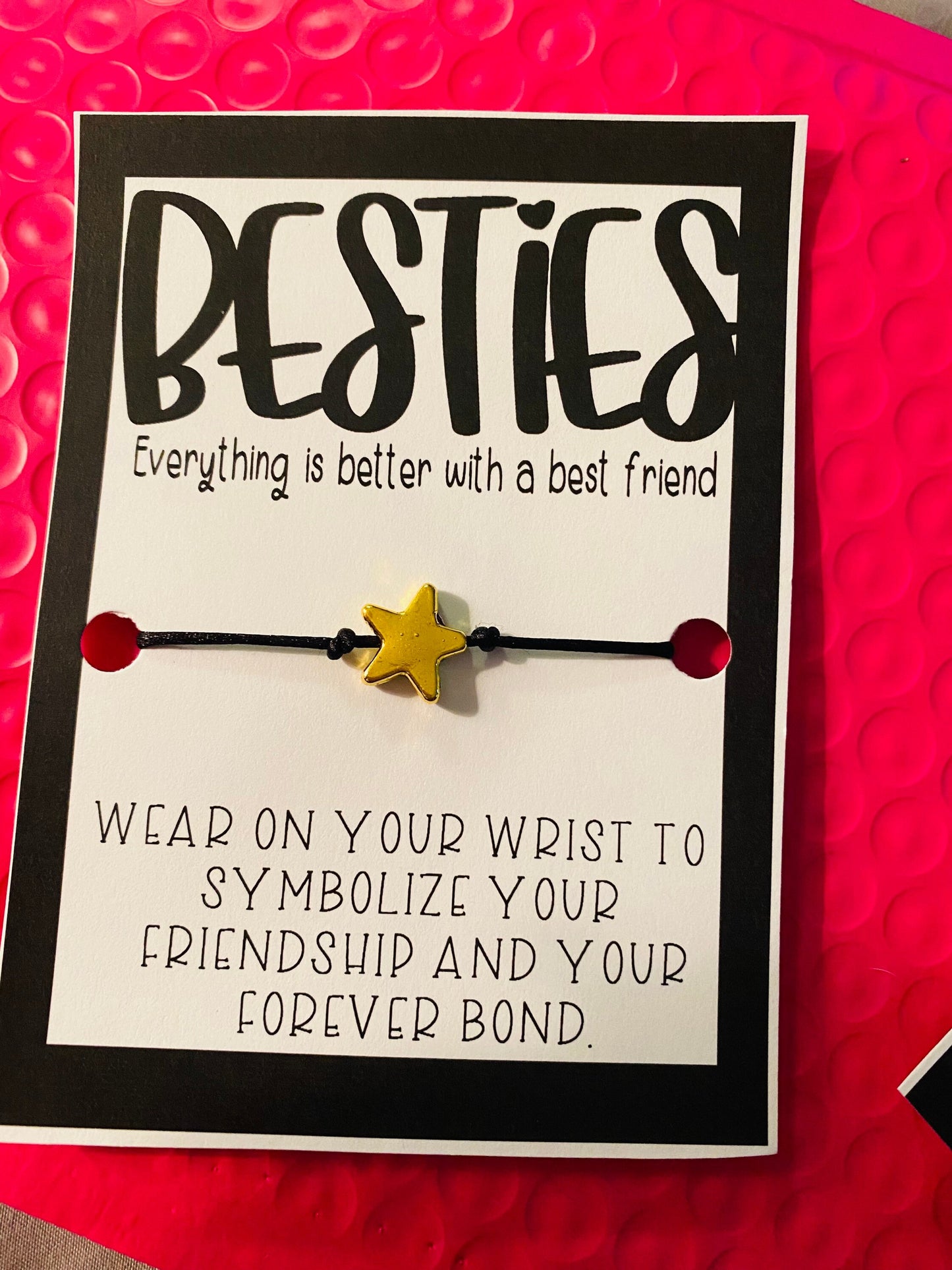 Best Friend Bracelet set, sister gifts , teammate gifts, best friends forever, besties , gold star