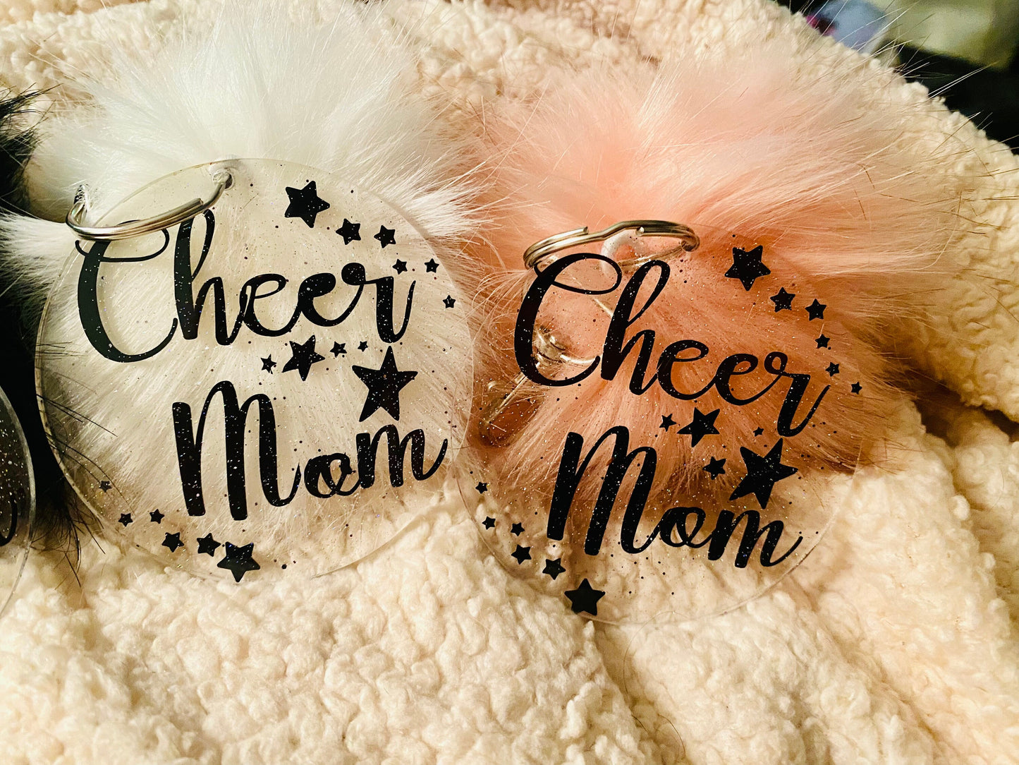 Cheer mom Pom keychain