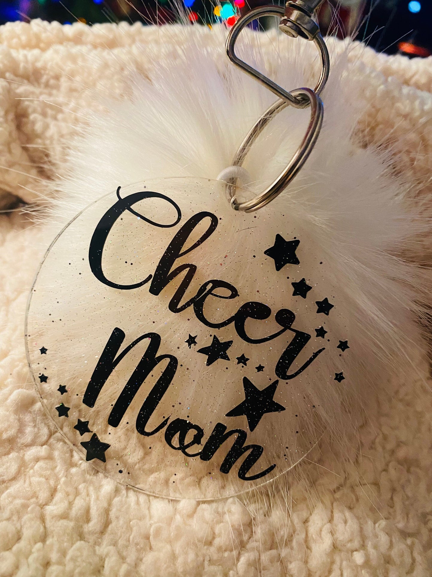 Cheer mom Pom keychain