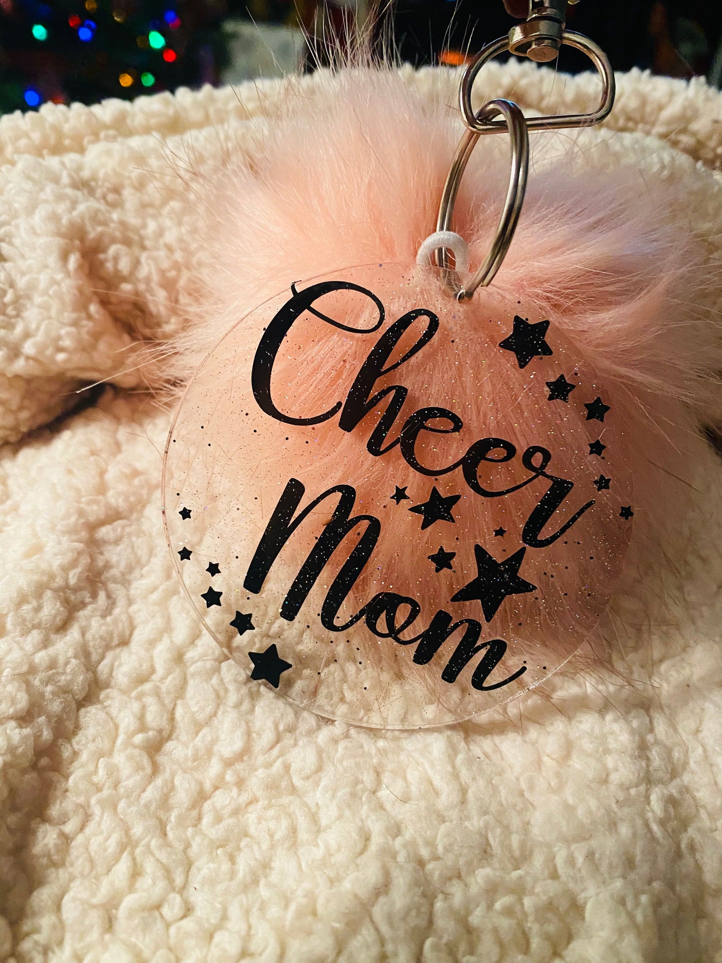 Cheer mom Pom keychain