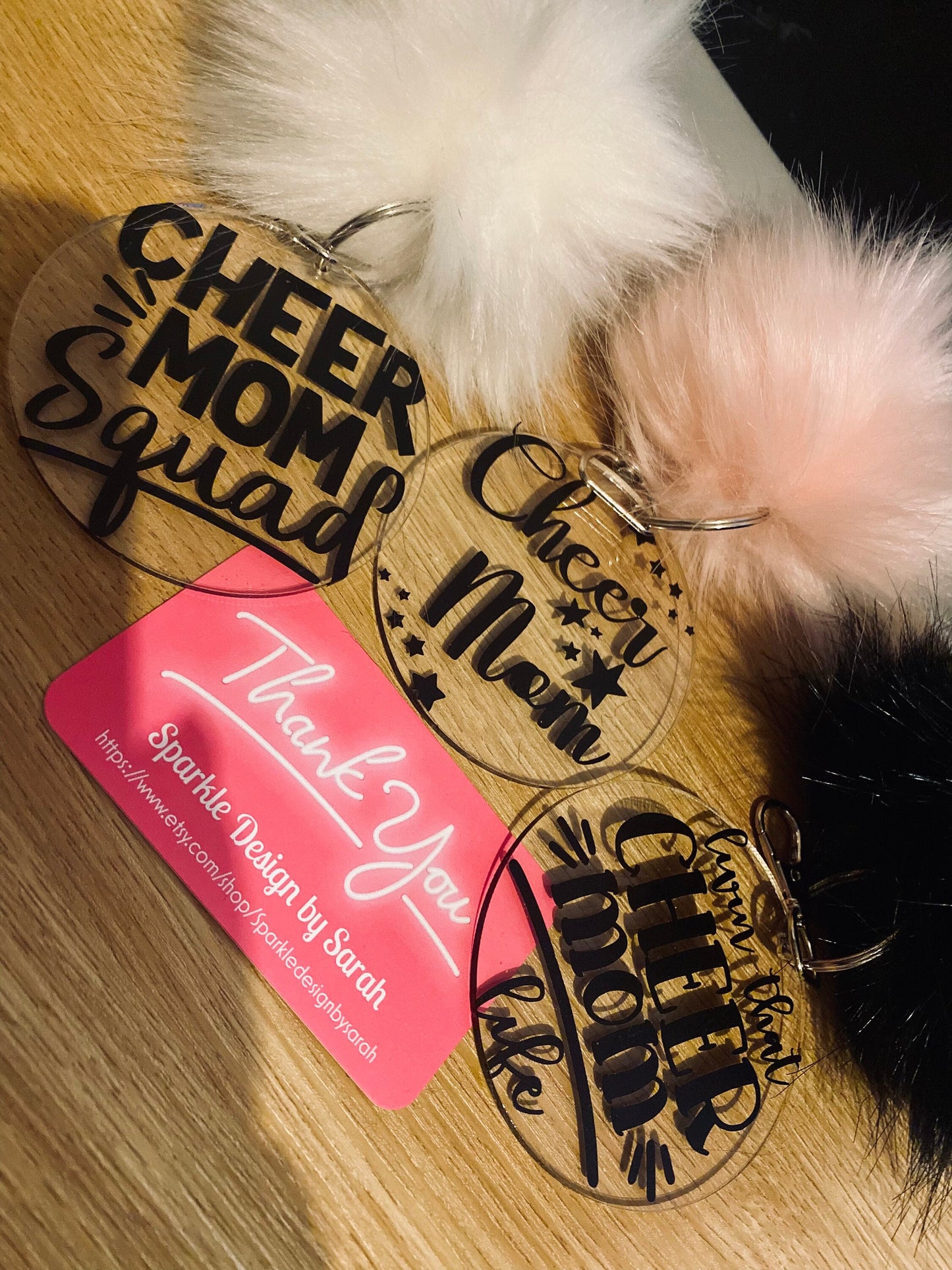 Cheer mom Pom keychain