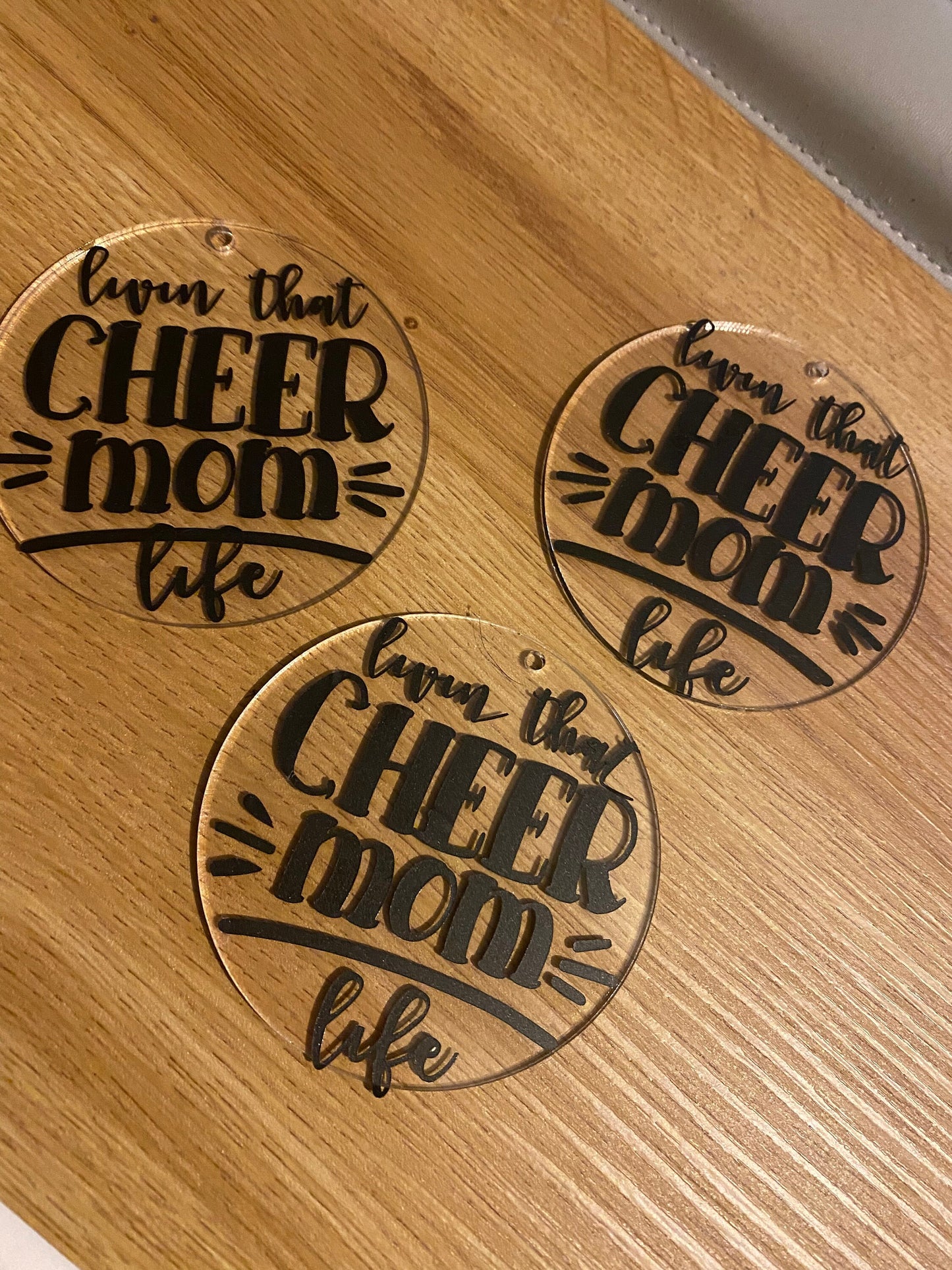 Cheer mom Pom keychain